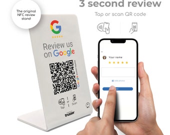 Custom Google Review QR Code Sign, NFC Tap Stand - Etsy India