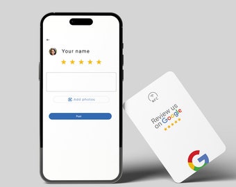 Google Review NFC Card “Tap” with Google Review QR Code