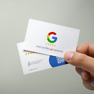 Google Bewertung QR Code Visitenkarten | Mehr Kundenbewertungen | Professionelles Design