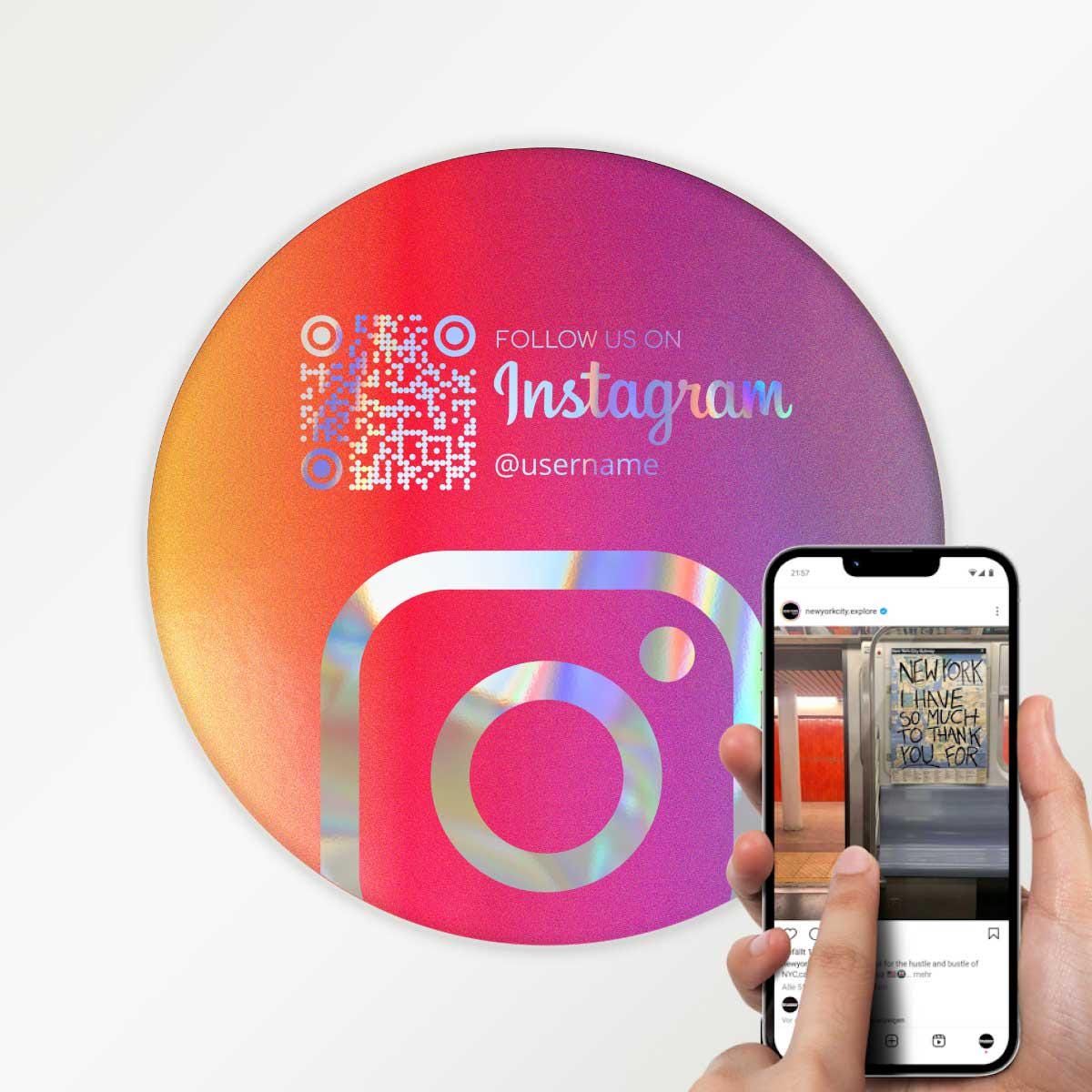 Instragram Custom Sticker Personalized Instagram QR Code Sticker – Iconic Hologram “follow Us ...