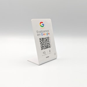 Evaluatoren van Google NFC-tag Stand / Display met Google-recensie QR-code - Spaans