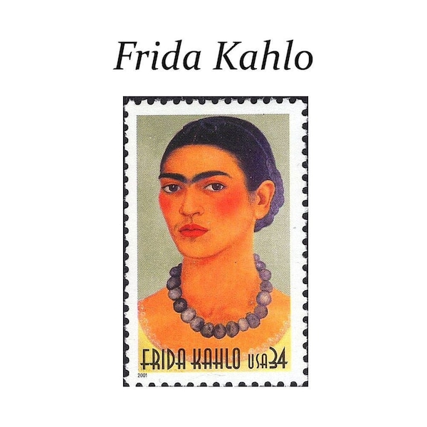 FIVE 34c Frida Kahlo stamp | Vintage Unused US postage stamps | Folk Art | Mexican Artists | Women artists | Modern Art | Stamps for mailing