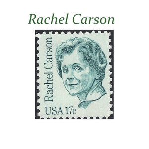 Paquete de 10 sellos. 17c Rachel Carson / Sellos postales estadounidenses antiguos sin usar / Primavera silenciosa / Medio ambiente / Biólogo / Sellos para enviar por correo
