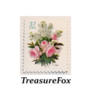 Diez sellos de 37 centavos con motivos de lilas y rosas. Sello postal estadounidense sin usar. Ideal para invitaciones de boda, invitaciones para reservar la fecha y confirmaciones de asistencia. Paquete de 10 / Victoriano.