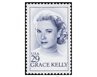 Five 29c Grace Kelly Stamps .. Unused US Postage Stamps .. | Hollywood star | Movies | Princess Grace | Oscars | Classic Wedding postage