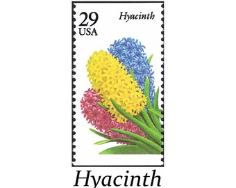 Five 29c Hyacinth stamps | Vintage Unused Postage Stamp | Pack of 5 stamps | Wedding Invitation Postage | Popular Wedding Garden Flowers