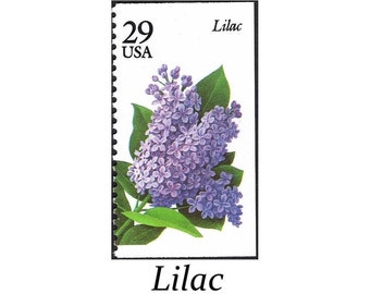 Five 29c Lilac Flower stamps | Vintage Unused Postage Stamp | Pack of 5 stamps | Wedding Invitation Postage | Popular Wedding Garden Flowers