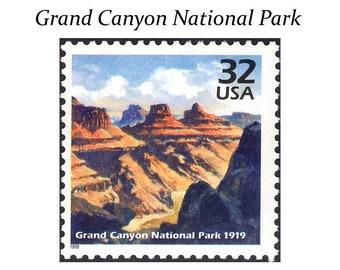 Five 32c Grand Canyon National Park Stamps .. Unused US Postage Stamps | Natural Wonders | Arizona | White Water rafting | Western Wedding