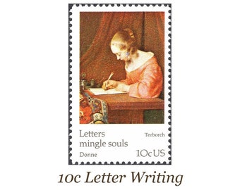 TEN 10c Terborch Masterpieces of Art Unused postage stamps | Letters Mingle Souls | Letter Writing | Letter Reading | Love Letter | Mail Art