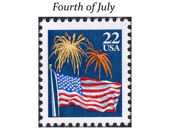 TEN 22c Fourth of July Flag and Fireworks Stamp | Unused US Postage Stamps | Pack of 10 | Fireworks | Independence Day | Stamps for Mailing