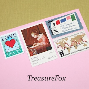 Cartas de amor para usted... Sellos postales antiguos sin usar... Suficiente para enviar 10 cartas. Escritura de cartas a sus seres queridos. Golosinas por correo postal, amigos por correspondencia