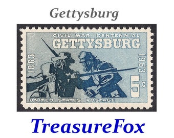 TWENTY 5c Battle of Gettysburg stamps .. Vintage Unused Postage Stamps | Gettysburg Address | Civil War | Blue and Gray | Lincoln | 5 cents