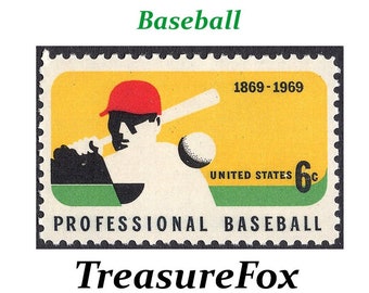 TWENTY 6c Baseball stamps .. Vintage Unused Postage Stamps | World Series | Professional Sports | Major League | National Pastime | 6 cents