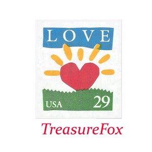 TEN 29c Sunrise LOVE Stamps .. Selos postais dos EUA não utilizados | Selo do amor | Autocolante | Postagem de casamento | Dia dos namorados | Cartas de amor