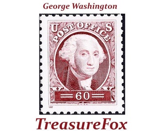 VIJF 60c George Washington Postzegels .. Ongebruikte Amerikaanse postzegels | Washington D.C. | Grondlegger | Legergeneraal | Beroemde Amerikanen | Virginia