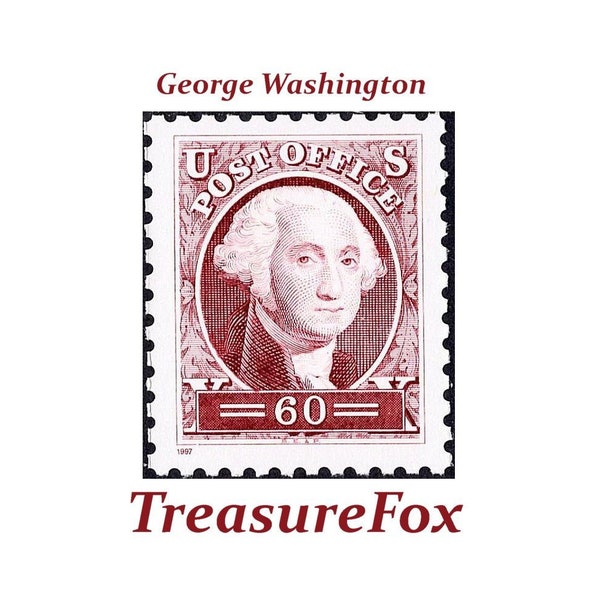 FIVE 60c George Washington Stamps .. Unused US Postage Stamps | Washington DC | Founding Father | Army General | Famous Americans | Virginia