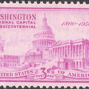 3c U.S. Capital Building stamp .. Unused US Postage Stamps .. Pack of 10 stamp Washington DC Congress National Capital Capital Dome image 2