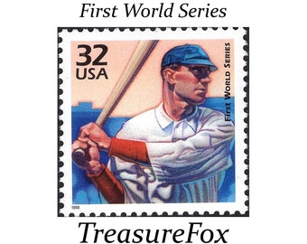 Five 32c First World Series Stamps .. Unused US Postage Stamps | Baseball | 1900s | Boston Red Sox | Sports | Birthday | Stamps for mailing