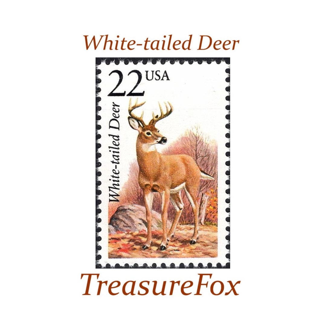 Five 22c White Tailed Deer Stamp .. Unused US Postage Stamps .. Pack of ...
