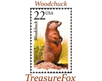 Five 22c Woodchuck Stamp | Unused US Postage Stamp | Pack of 5 stamps | Nature on stamps | Western style | Boho Wedding | Stamps for Mailing