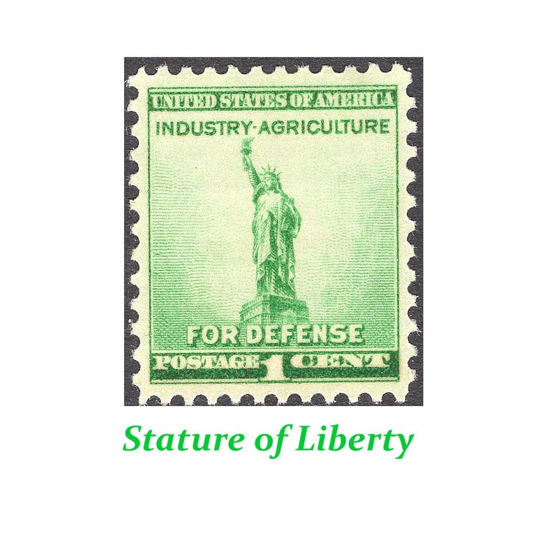 1c Statue of Liberty Stamp .. Unused US Postage Stamps .. Pack Etsy