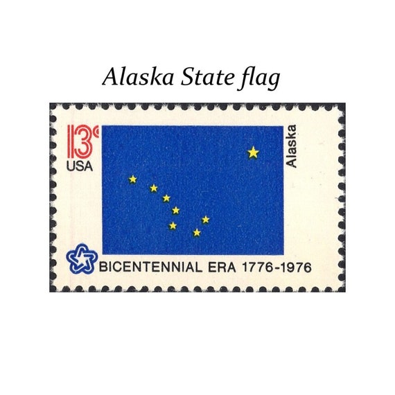 TEN 13c Alaska State Flag Stamp Vintage Unused US Postage Stamps Glaciers  Rocky Mountains Anchorage Denali Stamps for Mailing -  Israel