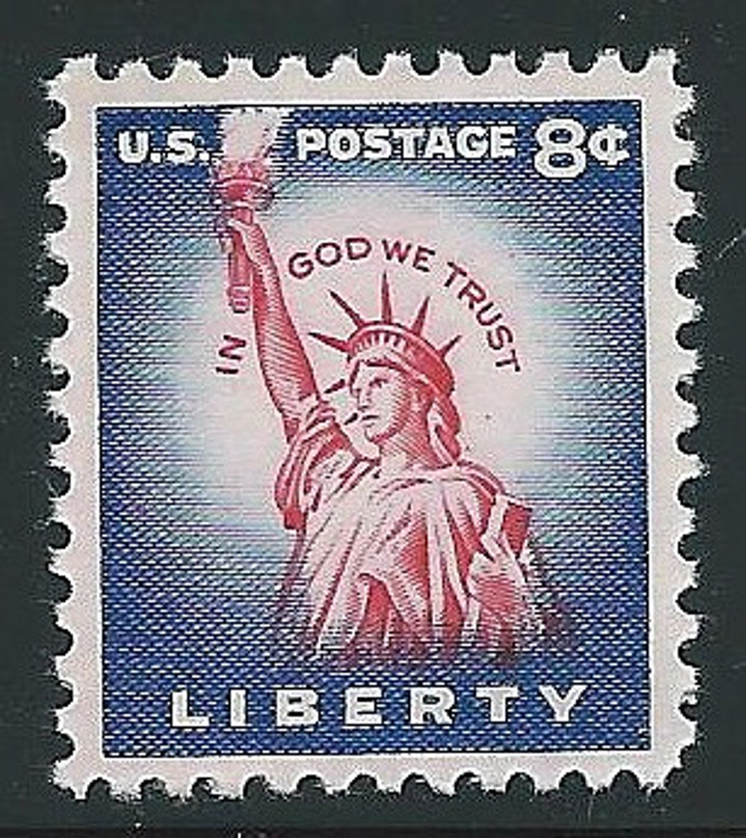 Pack of 20 .. 8 Cent Statue of Liberty Stamp Issued 1956 .. Vintage Unused  US Postage Stamp .. New York City Landmark Staten Island 