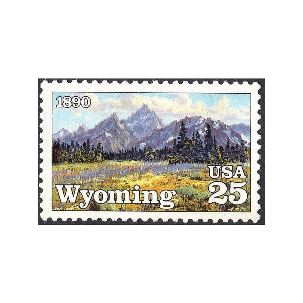 25c Wyoming Statehood stamp Vintage Unused Postage Stamp Etsy