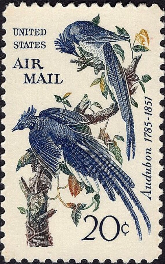 Pack de 10 .. 20c John J Audubon Columbia Jays Airmail vintage