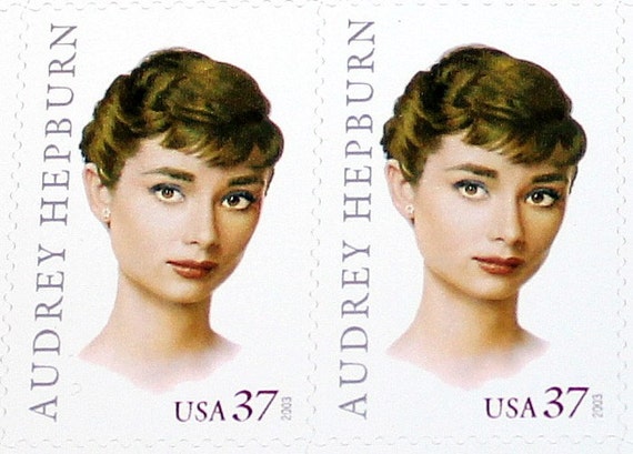 オードリー・ヘプバーンの37セント切手5枚 | 未使用のヴィンテージ