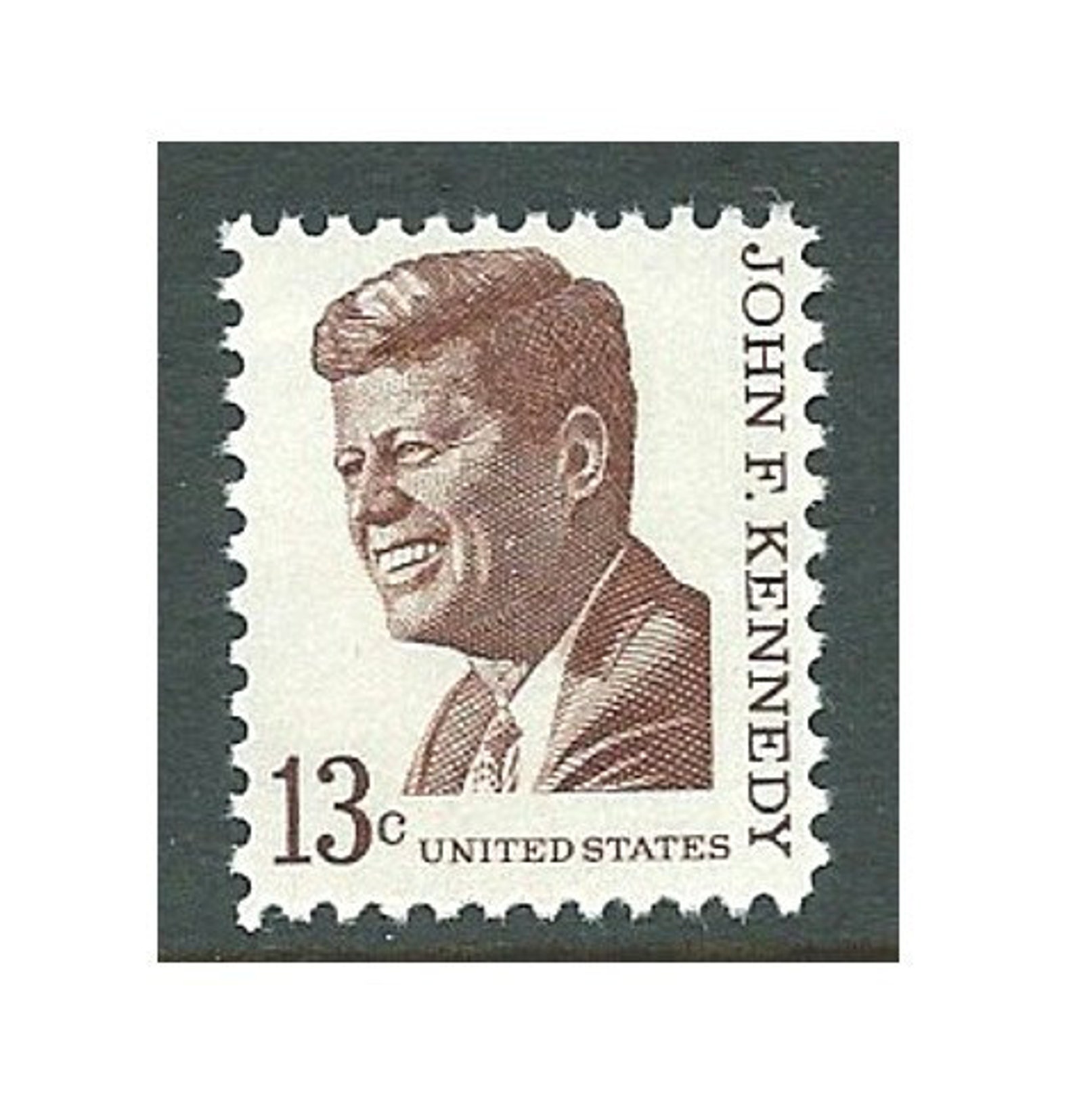 Ten 13c John F. Kennedy Stamps 1967 .. Vintage Unused US Postage Stamps .. Pack of 10 Stamps