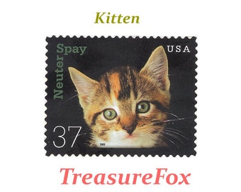 VIJF 37c Kitten postzegels... Pack van 5 postzegels... Vintage ongebruikte Amerikaanse postzegels | Favoriete huisdieren | Kattenliefhebbers | Huisdieren op postzegels | Katjes