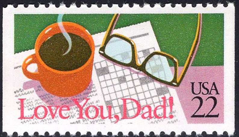 Five 22c Love you, Dad Stamp Unused US Postage Stamps Pack of 5 stamps Father's Day Gift Dad Special Occasion Stamps for Mailing image 2