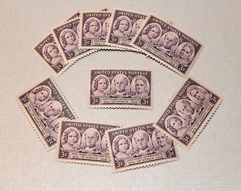 Pak van 50 | 3c Vooruitgang van vrouwen stempel... uitgave van 1948... Vintage ongebruikte Amerikaanse postzegels | Vrouwenrechten | Vrouwenstem | Gelijke rechten