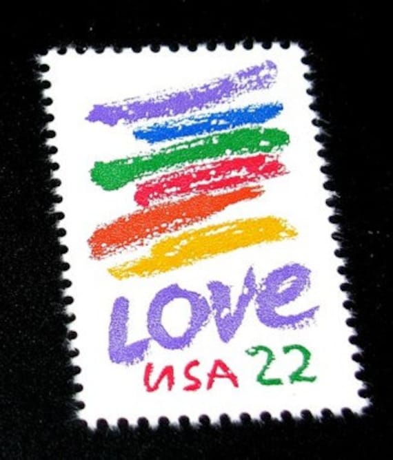 切手22 22 セント RAINBOW LOVE 切手 .. 50 枚セット .. 未使用のビンテージ