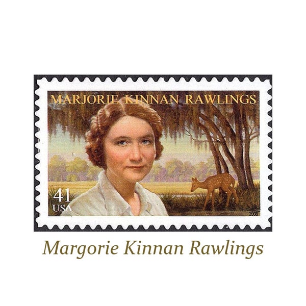Pack of 10 .. 41c Marjorie Kinnan Rawlings | Vintage Unused US Postage Stamps | Female Author | The Yearling | Cross Creek | Florida life