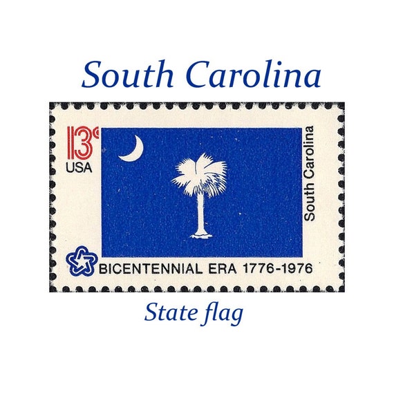 Buy TEN 13c South Carolina State Flag Stamp Vintage Unused US