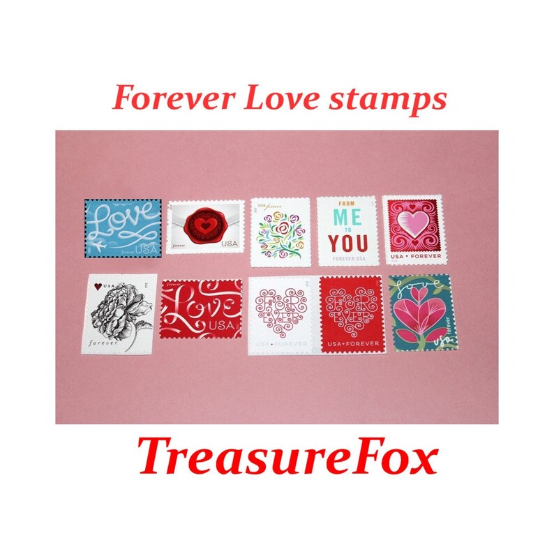10 Different 55c Forever LOVE stamps .. MINT US Postage Stamps Etsy