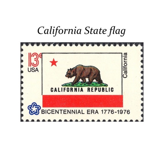 TEN 13c California State Flag stamp | Vintage Unused US Postage Stamps |  San Francisco | Vineyard wedding | Los Angeles | Stamps for mailing