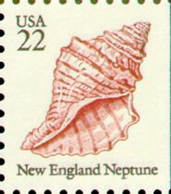 22c Seashell Stamps .. Vintage Unused US Postage Stamps .. Pack of