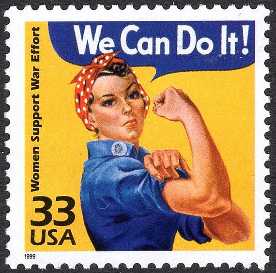 Five 33c Rosie the Riveter Stamps .. Unused US Postage Stamps .. | The 40s  | WWII | Women Rights | Women Support War Effort | Women at Work