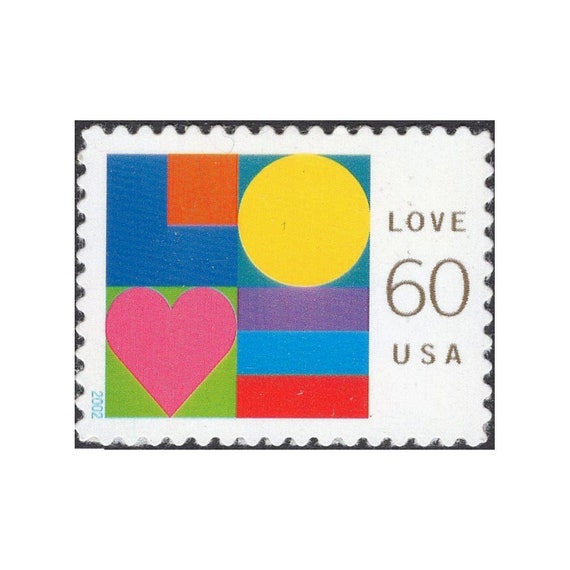 FIVE 60c Modern Abstract LOVE Stamps .. Unused US Postage Stamps | Wedding  postage | Love Stamp | Psychedelic Art | Self-Sticking Stamps