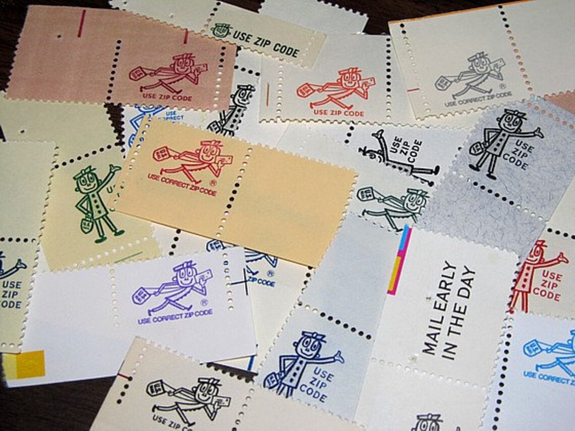 Mr. ZIP .. Vintage Postage Stamps .. 50 Use Correct Zip Code Etsy