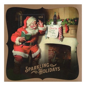 Souvenirvel kerstman met 1 (66c) kerststempel | Niet verkocht bij postkantoren | Coca Cola-kerst | Beperkte oplage | Kerstmis