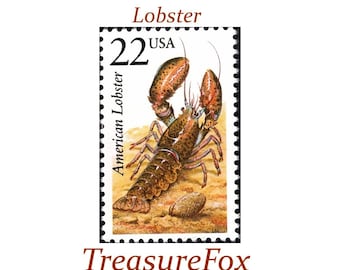 Fünf Hummer-Stempel 22c | Ungebrauchte US Briefmarken | 5er Pack Stempel | Natur auf Stempel | Maine | Hochzeit am Strand | Briefmarken für den Postversand