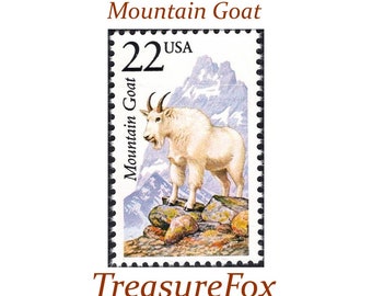 Five 22c Mountain Goat Stamp | Unused US Postage Stamps | Pack of 5 stamps | Nature on stamps | Wildlife | Boho Wedding | Stamps for Mailing