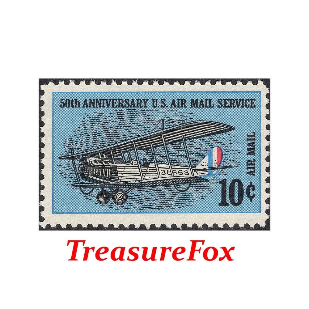 10 Air Mail Forever Postage Stamps // Vintage Style Blue Air Mail Forever  Stamps // Forever Stamps for Mailing Cards and Invitations