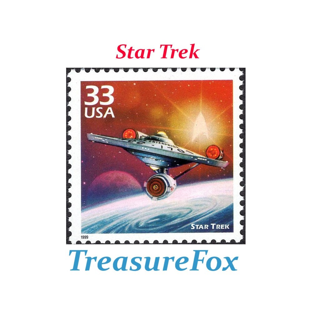 Five 33c Star Trek Stamps .. Unused US Postage Stamps .. USS