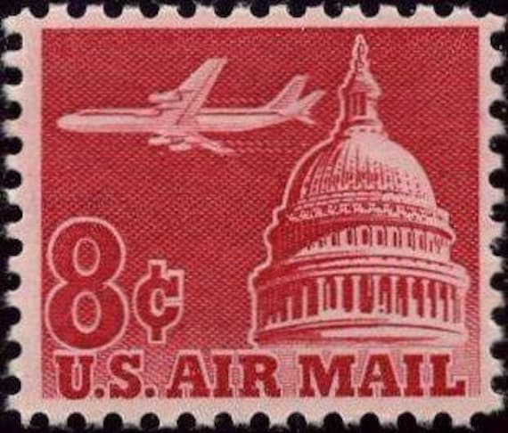10 Air Mail Forever Postage Stamps // Vintage Style Blue Air Mail Forever  Stamps // Forever Stamps for Mailing Cards and Invitations