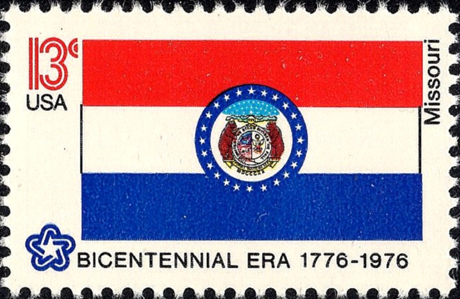 TEN 13c Missouri State Flag Stamp Vintage Unused US Postage Etsy